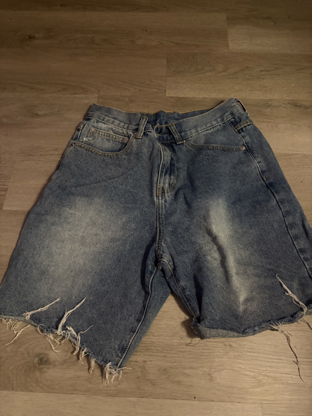 SHEIN Distressed Blue Denim Jean Shorts